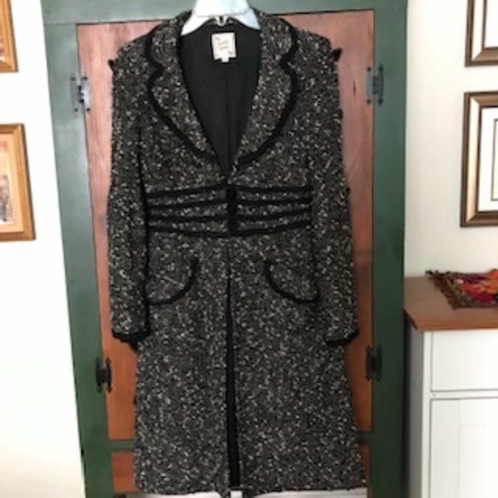 SOLD Nanette Lepore Black and White Retro Coat - Size M